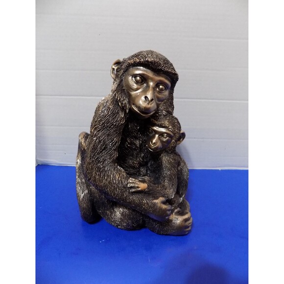 NEW Mother Monkey & Baby Figurines Statue Ape - Picture 7 of 8